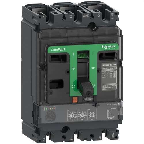 Interruptor automàtic ComPacT NSX250N 50kA AC 3P3R 250A Micrologic 2.2 amb referència C25N32D250 de la marca SCHNEIDER ELECTRIC