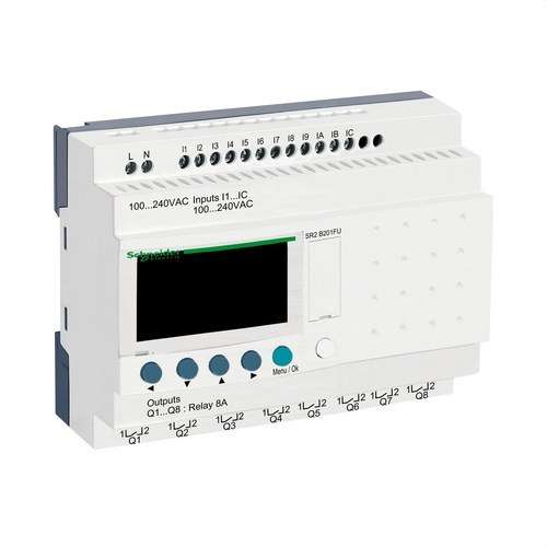 Relé programable compacte Zelio Logic 20 e s 100..240 V CA rellotge pantalla amb referència SR2B201FU de la marca SCHNEIDER ELECTRIC
