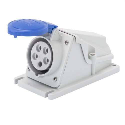 Base de connexió fixa a 90º 2P+T 16A amb referència GW62477 de la marca GEWISS