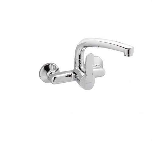 Aixeta de lavabo monocomandament mural de broc curt K8 crom amb referència 61190 28 45 66 de la marca GENEBRE