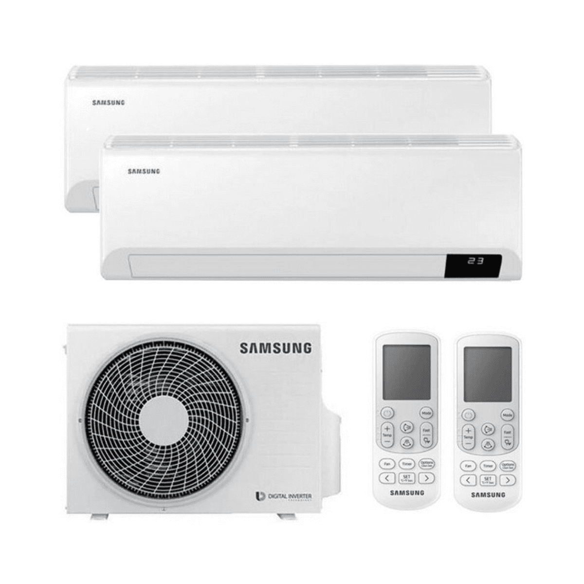 Aire acondicionado 2x1 con wifi Samsung WindFree Comfort 3,5 kW + 5,0 kW con referencia KITSAMWINDFREE12+18 de la marca SAMSUNG