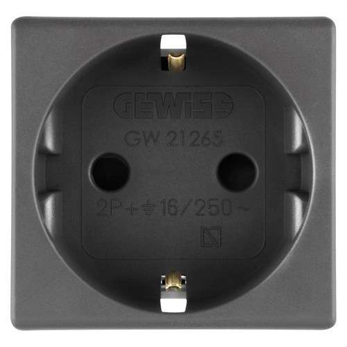 Base d’endoll espanyola 2P+T 16A 2 mòduls System Black amb referència GW21265 de la marca GEWISS