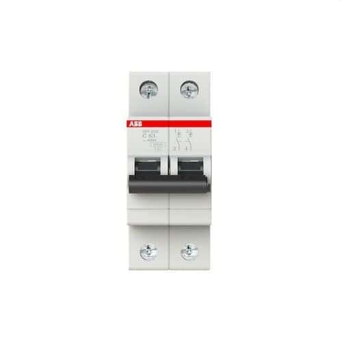 Magnetotérmico SH202-C63 2P 63A Curva C Curva C 6kA con referencia 2CDS212001R0634 de la marca ABB