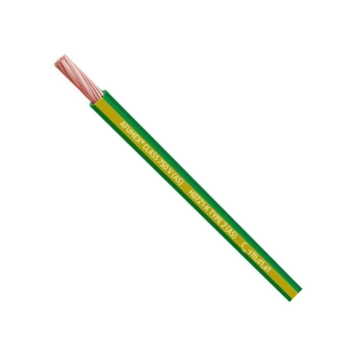 Cable Afumex H07Z1-K AS 750 1x1.5mm2 amarillo-verde - Caja de 200 metros con referencia 20193976 de la marca PRYSMIAN