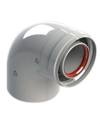 Colze xemeneia diàmetre 60/100 mm 90º mascle-femella alumini blanc amb referència 610-90MHP1 de la marca FIG