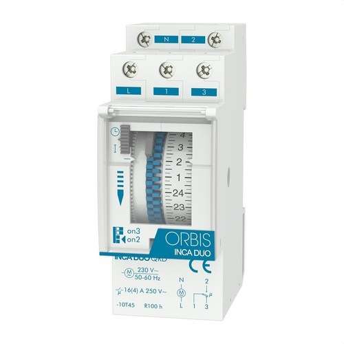 Interruptor horari analògic Obris INCA DUO QRD 230 V amb referència OB330232 de la marca ORBIS