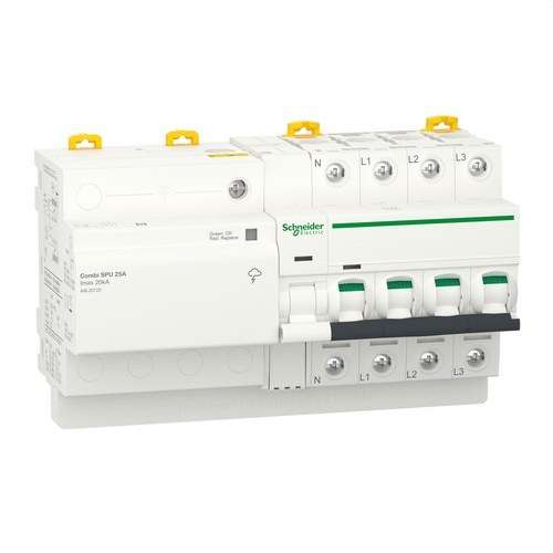 Limitador de sobretensions transitòries i permanents IGA Acti9 Combi SPU 3P+N 25A amb referència A9L20725 de la marca SCHNEIDER ELECTRIC
