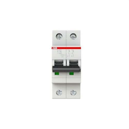 Magnetotérmico S202-C16 2P 16A Curva C 6kA con referencia 2CDS252001R0164 de la marca ABB