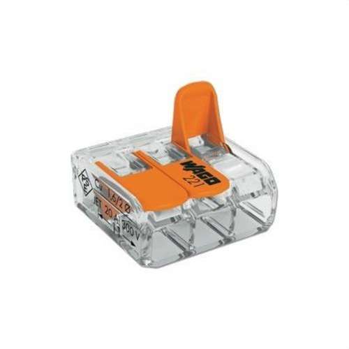 Bornes de connexió amb palanques per a 3 connectors amb referència 221-413 de la marca JUNG