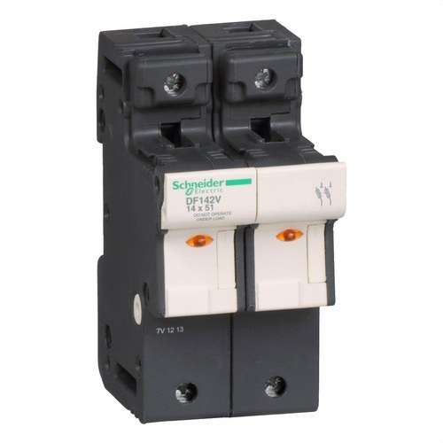 Portafusibles 2P 50A 14X51MM con referencia DF142V de la marca SCHNEIDER ELECTRIC