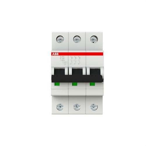 Magnetotérmico S203-C20 3P 20A Curva C 10kA con referencia 2CDS253001R0204 de la marca ABB
