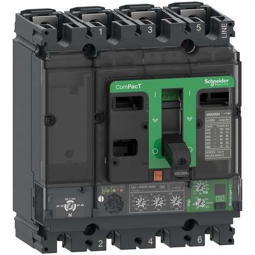 Interruptor automático ComPacT NSX250F 36kA AC 4P4R 250A Micrologic 4.2 con referencia C25F44V250 de la marca SCHNEIDER ELECTRIC
