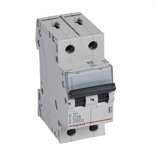 Magnetotèrmic TX3 2P 25A Corba C Corba C 6kA amb referència 403608 de la marca LEGRAND