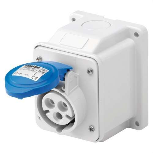 Base fixa de superfície a 10º. IP44 2P+T 16A 230V amb referència GW62404 de la marca GEWISS