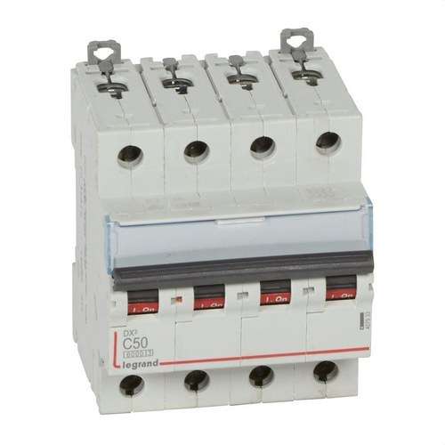 Magnetotèrmic DX3 4P 50A Corba C 6/10kA amb referència 407933 de la marca LEGRAND