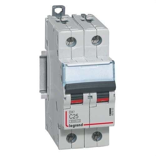 Magnetotèrmic DX3 2P 25A Corba C 6/10kA amb referència 407802 de la marca LEGRAND