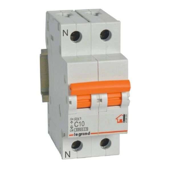 Magnetotèrmic RX³ - 1P+N - 230V~ - 10A - corba C amb referència 419925 de la marca LEGRAND