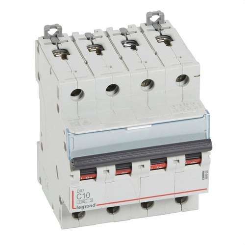 Magnetotèrmic DX3 4P 10A Corba C 6/10kA amb referència 407926 de la marca LEGRAND