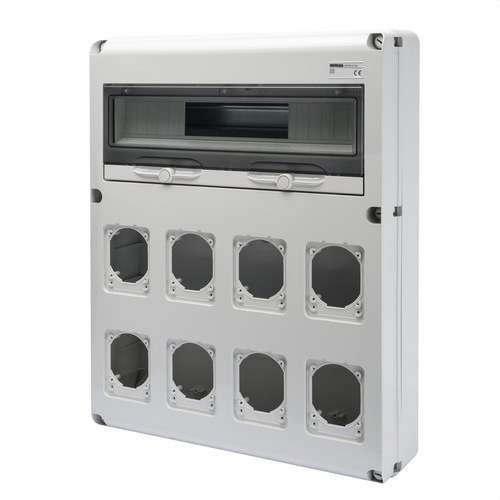 Quadre Q-DIN20 8 bases 16/32A IP65 amb referència GW68013N de la marca GEWISS