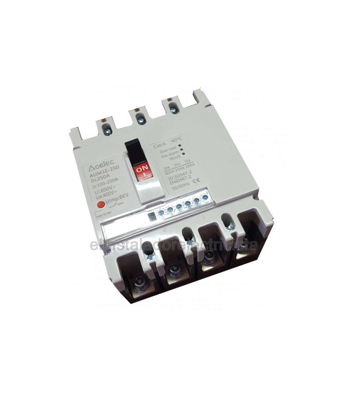 Interruptor automático de caja moldeada HGM 4P 630A con referencia HGM630-S4PN630F de la marca HYUNDAI