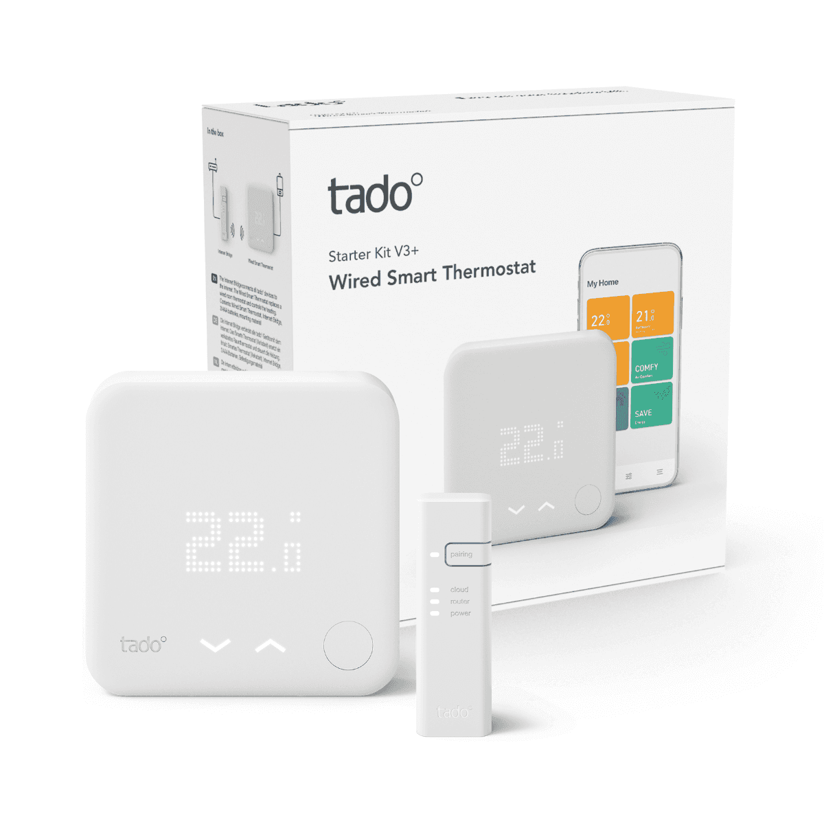Kit de inicio termostato inteligente cableado TADO V3+ con WiFi y APP con referencia ST KIT V3+ de la marca TADO