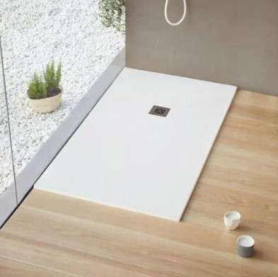 Plato de ducha de pizarra blanco 120x80cm con referencia 53004220 de la marca ACQUABELLA