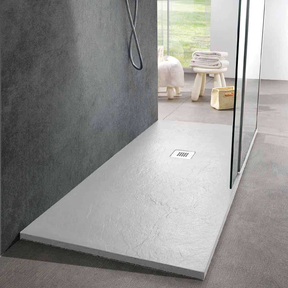 Plato de ducha de pizarra blanco 160x70cm con referencia 53013684 de la marca ACQUABELLA