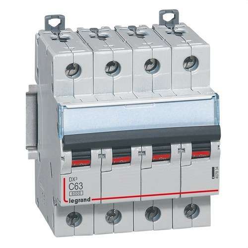 Magnetotérmico DX3 4P 63A Curva C 6/10kA con referencia 407934 de la marca LEGRAND