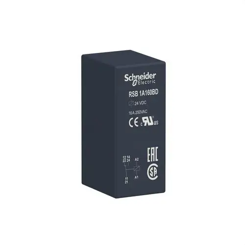 Relé endollable 1 NA/NC 16A 24V DC amb referència RSB1A160BD de la marca SCHNEIDER ELECTRIC