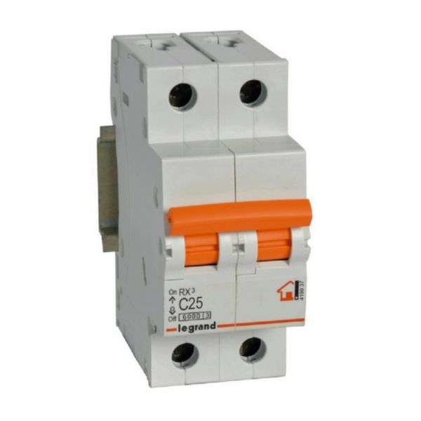 Magnetotèrmic RX³ - 2P - 230/400V~ - 25A - corba C amb referència 419937 de la marca LEGRAND