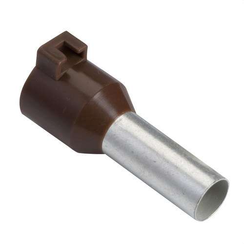Extrem de cable amb portaetiquetes a pressió 10mm2 marró amb referència DZ5CA102 de la marca SCHNEIDER ELECTRIC
