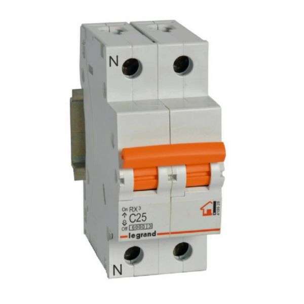 Magnetotèrmic RX³ - 1P+N - 230V~ - 25A - corba C amb referència 419928 de la marca LEGRAND