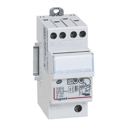 Limitador de sobretensions Tipus 2 bipolar 1P+N LEXIC 2 mòduls amb referència 003951 de la marca LEGRAND