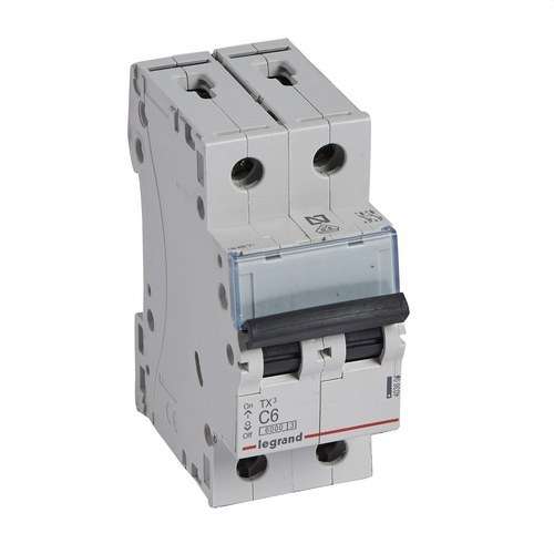 Magnetotèrmic TX3 2P 6A Corba C Corba C 6kA amb referència 403604 de la marca LEGRAND
