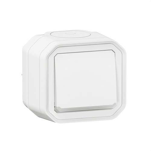 Polsador NA lluminós monobloc de superfície blanc Plexo amb referència 069762L de la marca LEGRAND