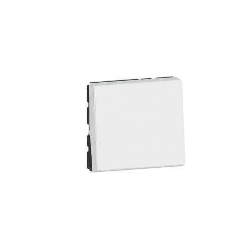 Interruptor Legrand Mosaic EasyLed 2 mòduls 1 via 10AX 250V blanc amb referència 077010L de la marca LEGRAND