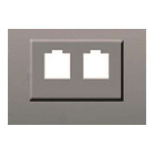Double RJ11 or RJ45 Socket Cover Shadow Grey Coral with reference 21882-GS from the brand BJC