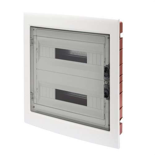 Quadre de distribució d'encastar amb porta fumada 36 mòduls (18x2) amb referència GW40609 de la marca GEWISS