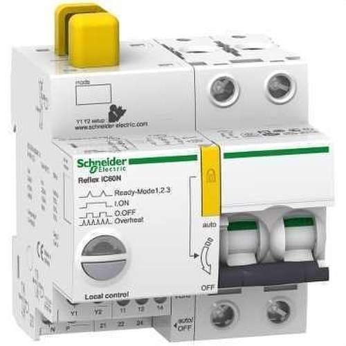 Disyuntor Reflex iC60N TI24 10A 2P Curva C con referencia A9C62210 de la marca SCHNEIDER ELECTRIC