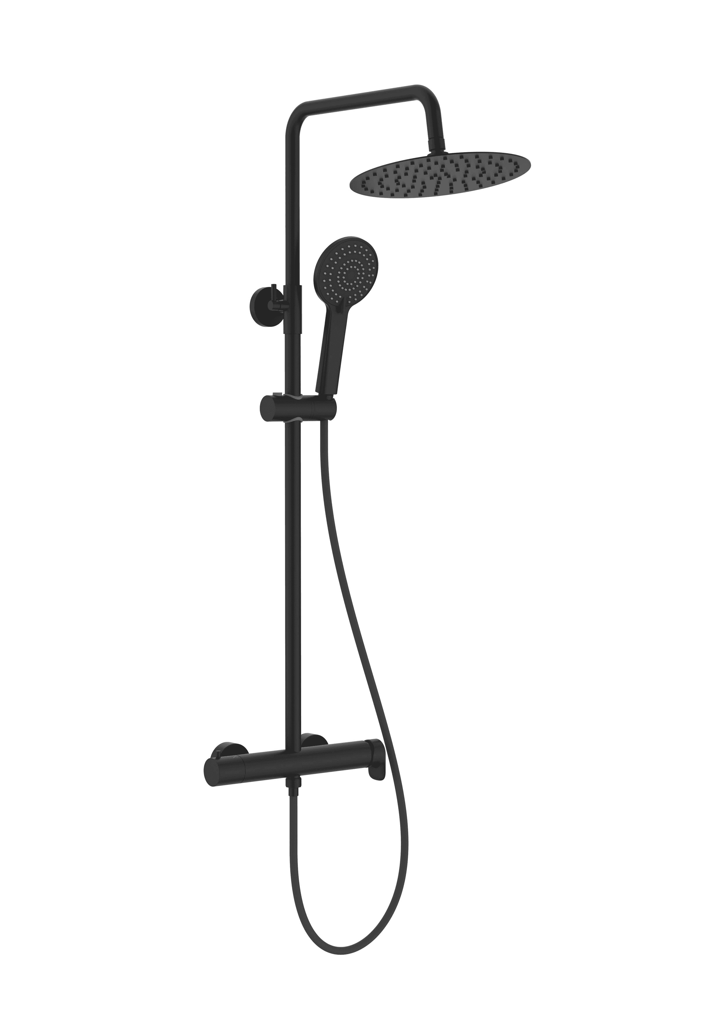 Columna de ducha monomando negro mate Roca Plus Round con referencia A5A9A6ENB0 de la marca ROCA