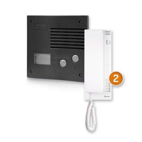 Kit portero automático para 2 viviendas K-202 grafito con referencia 11242024B de la marca GOLMAR