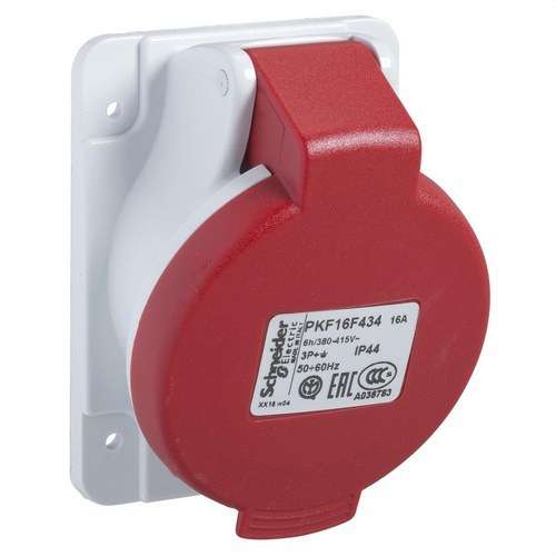 Base d'encastar inclinada de 16A 3P+TT 380-415V IP44 amb referència PKF16F434 de la marca SCHNEIDER ELECTRIC