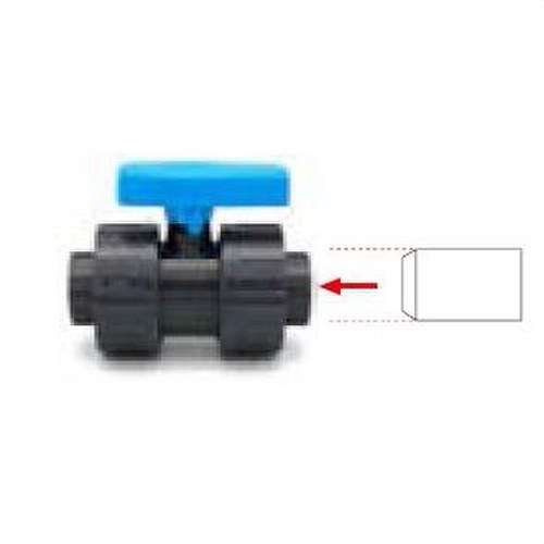 Válvula de esfera encolar (doble sentido) PVC Presión VALV-04 25mm con referencia 700401 de la marca CREARPLAST