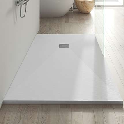 Plato de ducha de pizarra blanco 100x90cm con referencia 53009126 de la marca ACQUABELLA