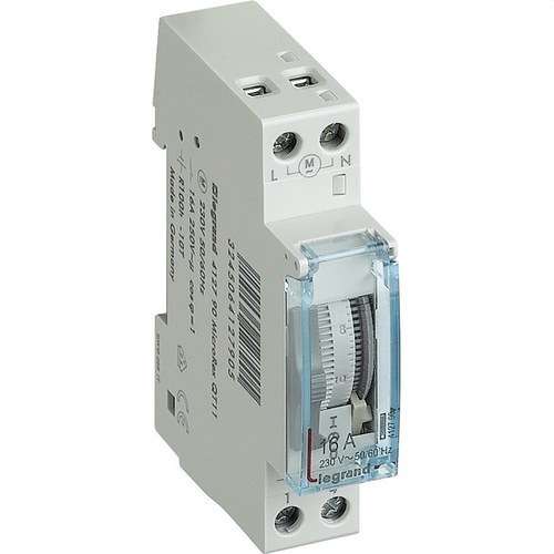 Interruptor horari programable analògic esfera vertical diari amb reserva de marxa amb referència 412790 de la marca LEGRAND