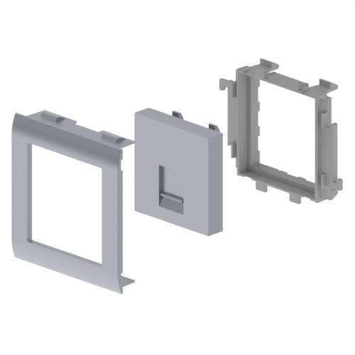 Placa plana 1 RJ45 color alumini 65mm U24X amb referència 93749-03 de la marca UNEX