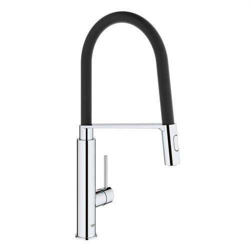 Aixeta de cuina monocomandament Concetto crom i negre amb referència 31491000 de la marca GROHE
