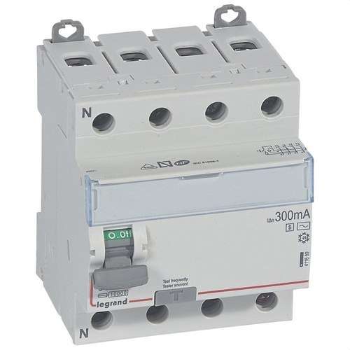 Diferencial Legrand DX³ 4P 400V 63A Tipus AC 300mA 4 mòduls amb referència 411669 de la marca LEGRAND