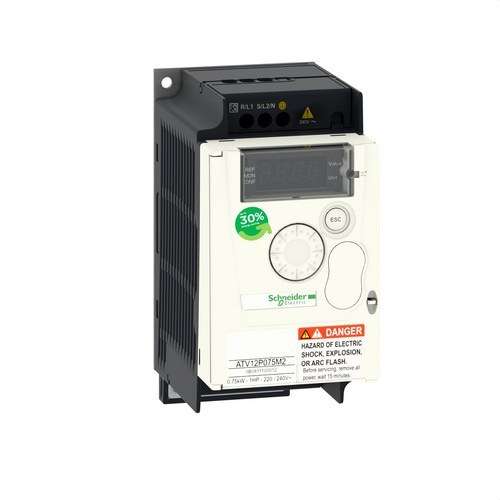 Variador de velocidad ALTIVAR-12 0,75KW 240V 1PH con referencia ATV12P075M2 de la marca SCHNEIDER ELECTRIC