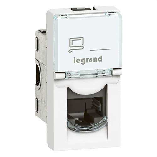 Base RJ45 Legrand Mosaic Cat 6 UTP 1 mòdul 8 contactes LCS2 blanc amb referència 076561 de la marca LEGRAND